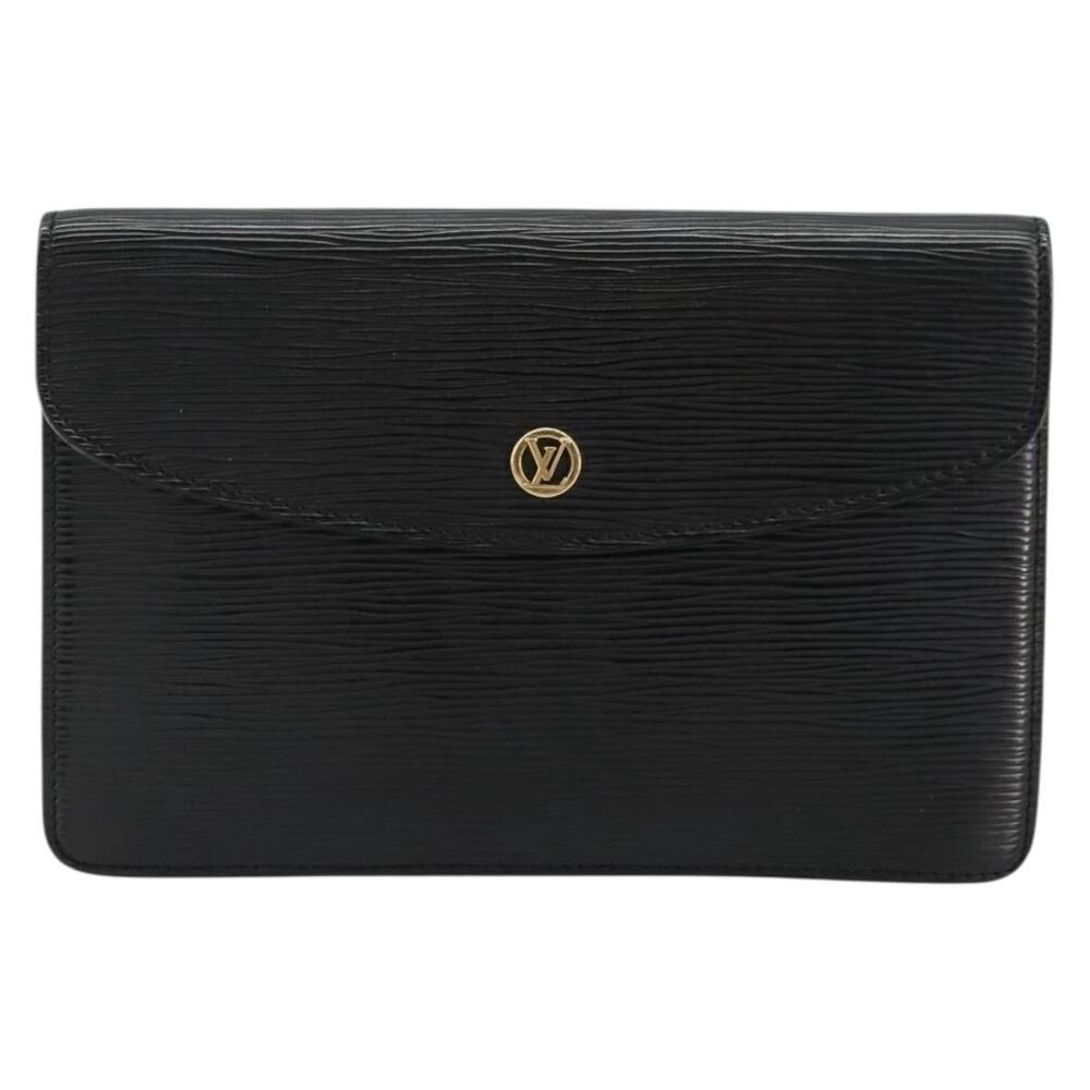 Louis Vuitton Epi Montaigne 23 Clutch Bag Black